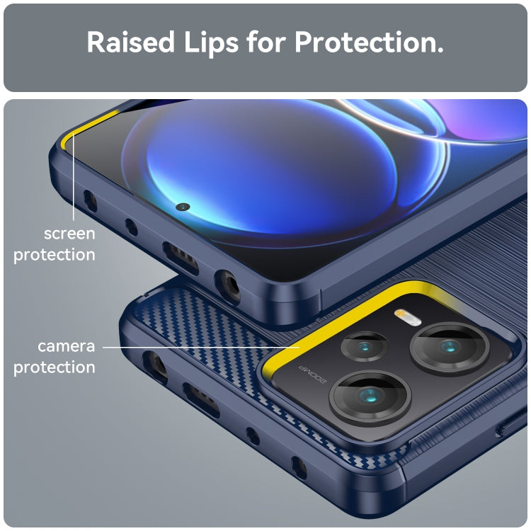 For Xiaomi Redmi Note 12 Pro+ China / Global Brushed Texture Carbon Fiber TPU Phone Case