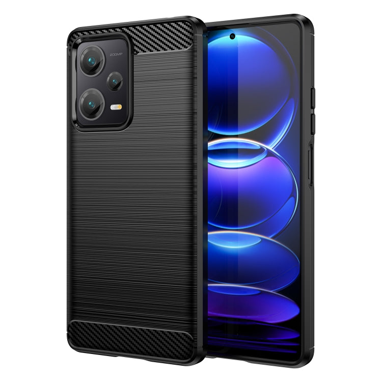 For Xiaomi Redmi Note 12 Pro+ China / Global Brushed Texture Carbon Fiber TPU Phone Case