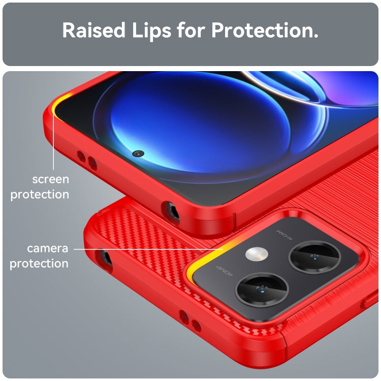 For Xiaomi Redmi Note 12 China Brushed Texture Carbon Fiber TPU Phone Case