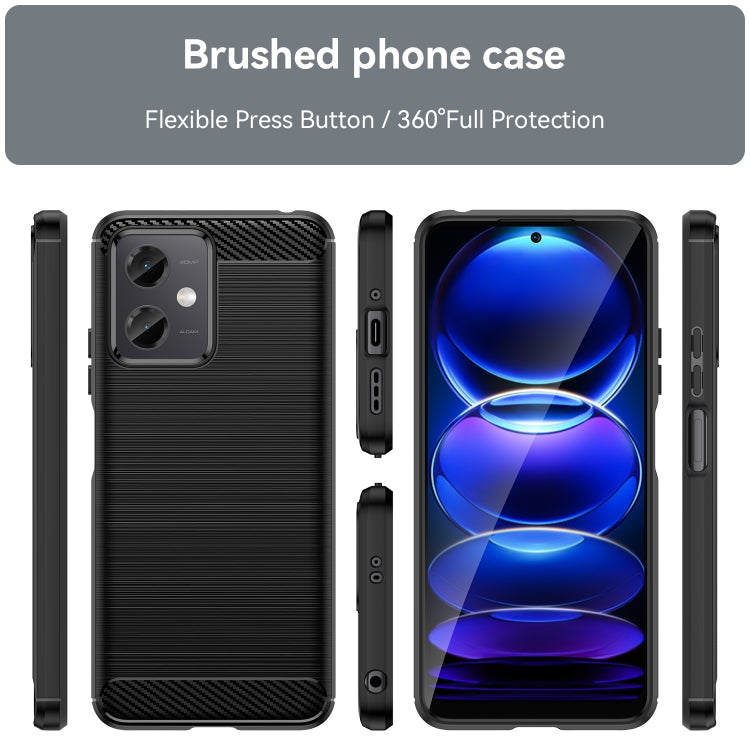 For Xiaomi Redmi Note 12 China Brushed Texture Carbon Fiber TPU Phone Case