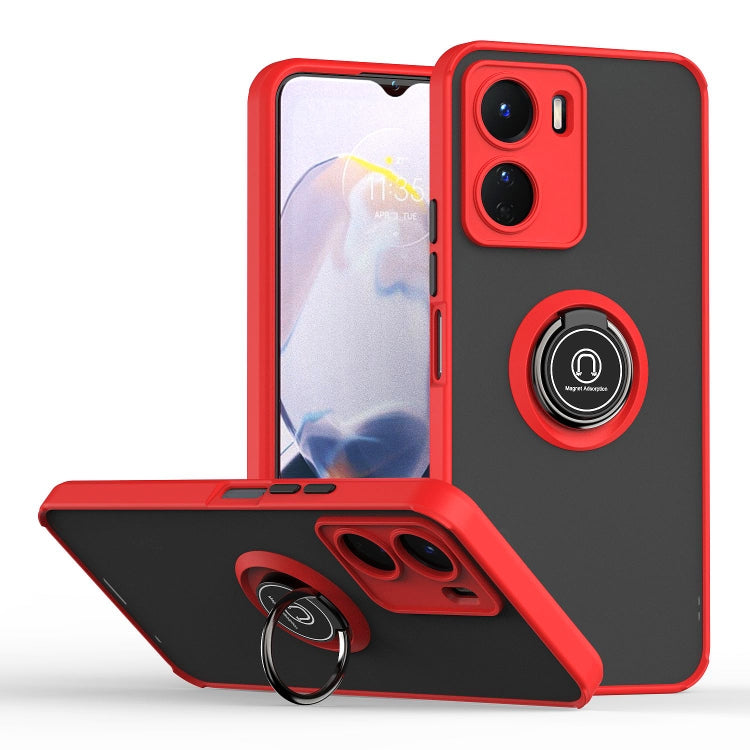 For vivo Y16 Q Shadow 1 Series TPU + PC Phone Case with Ring