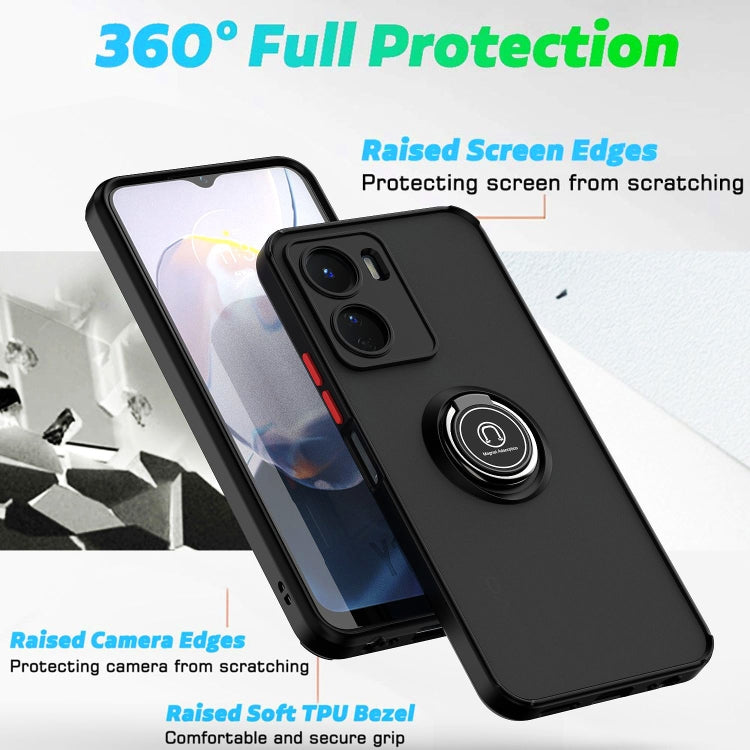 For vivo Y16 Q Shadow 1 Series TPU + PC Phone Case with Ring