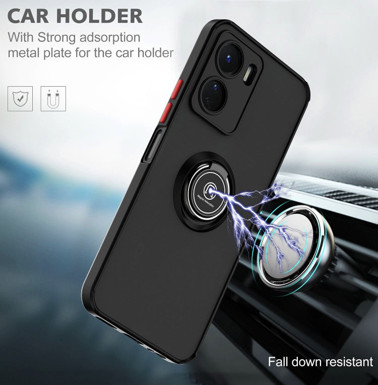 For vivo Y16 Q Shadow 1 Series TPU + PC Phone Case with Ring