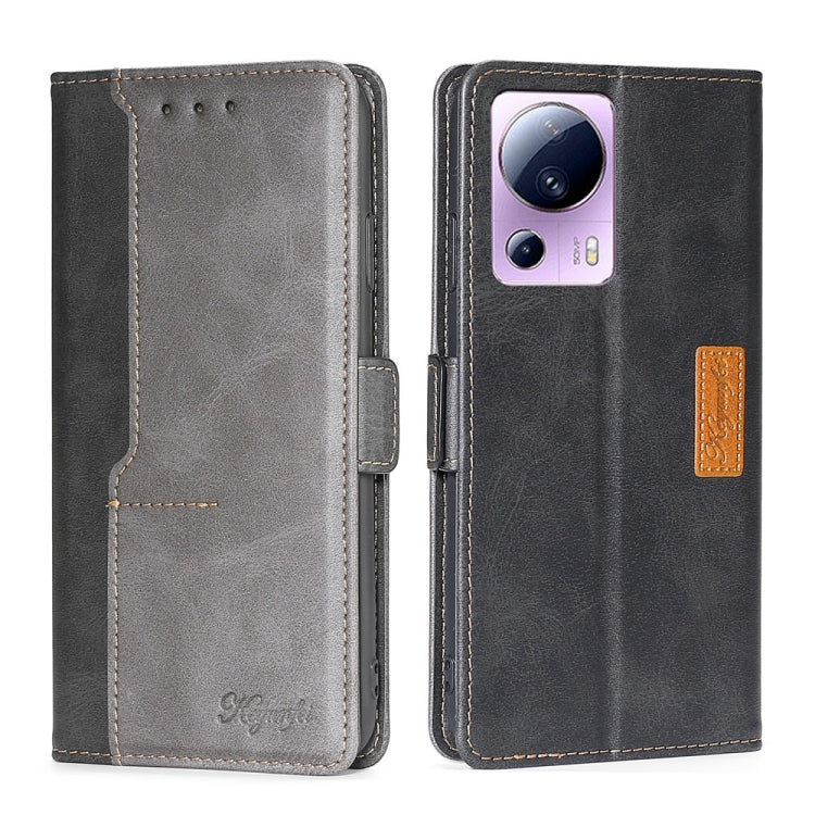 For Xiaomi Civi 2 5G Contrast Color Side Buckle Leather Phone Case