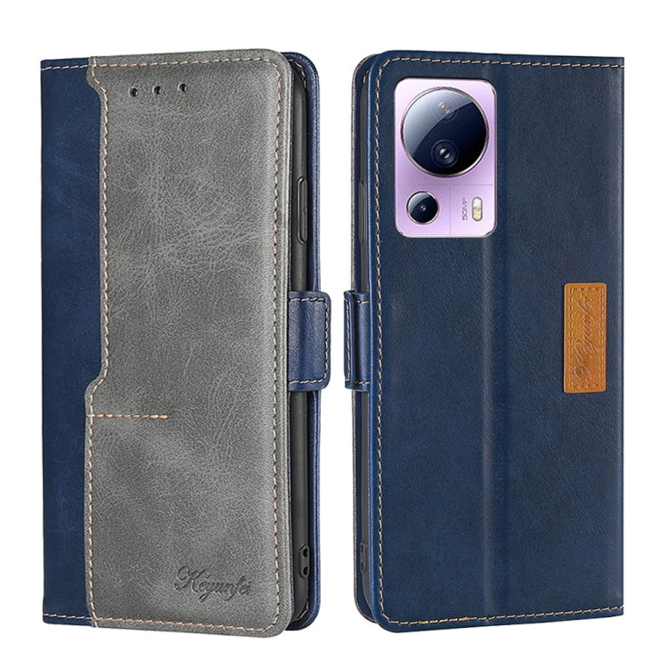 For Xiaomi Civi 2 5G Contrast Color Side Buckle Leather Phone Case