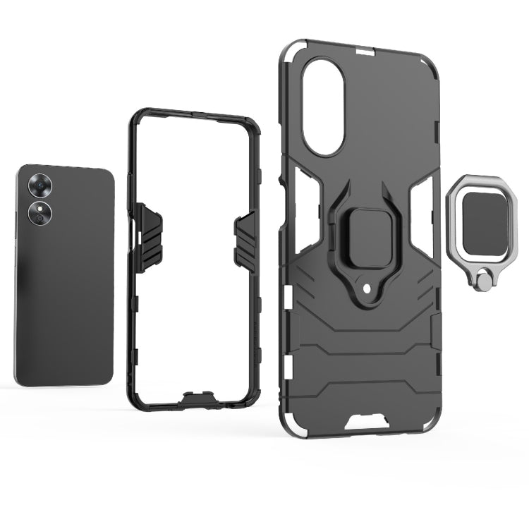 For OPPO A17 Magnetic Ring Holder PC + TPU Phone Case