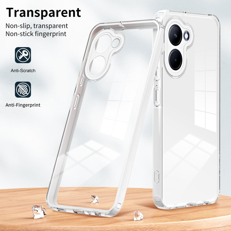 For Realme C33 3 in 1 Clear TPU Color PC Frame Phone Case
