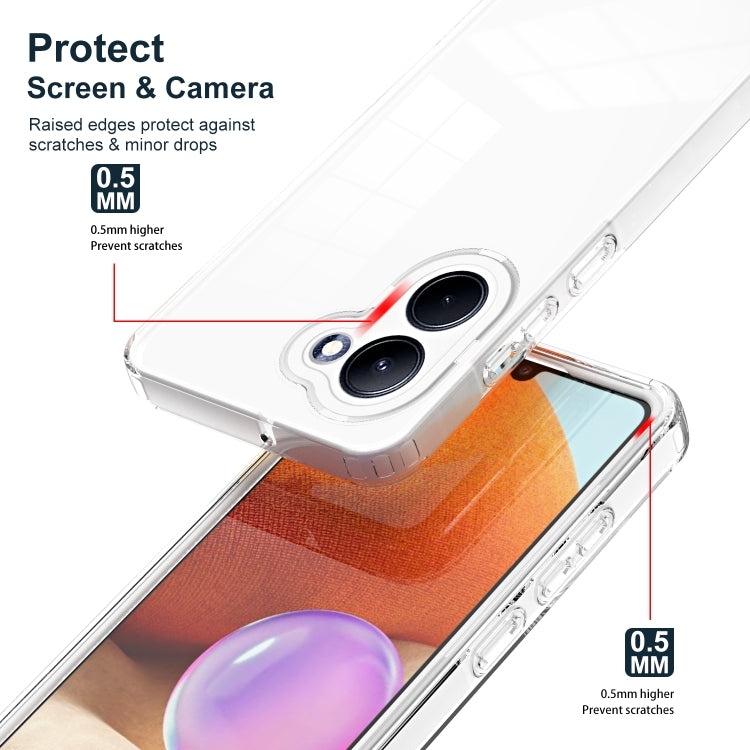 For Realme C33 3 in 1 Clear TPU Color PC Frame Phone Case