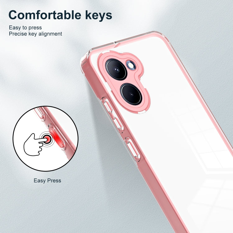 For Realme C33 3 in 1 Clear TPU Color PC Frame Phone Case