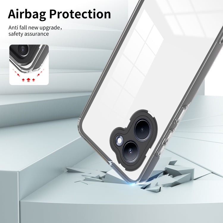 For Realme C33 3 in 1 Clear TPU Color PC Frame Phone Case