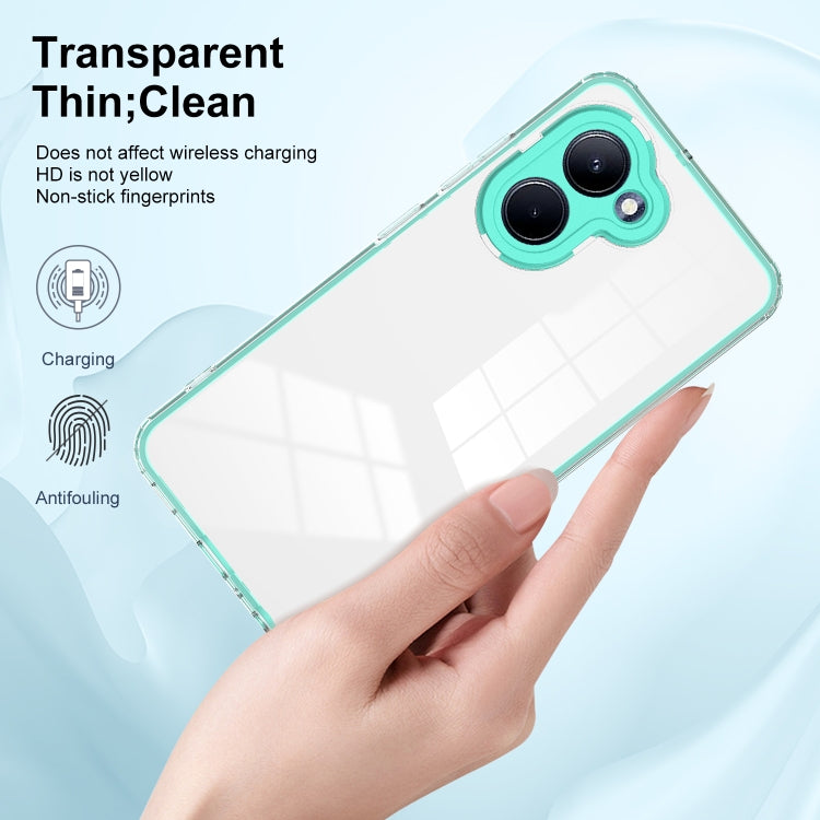 For Realme C33 3 in 1 Clear TPU Color PC Frame Phone Case