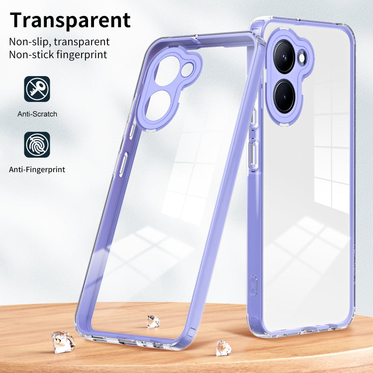 For Realme C33 3 in 1 Clear TPU Color PC Frame Phone Case