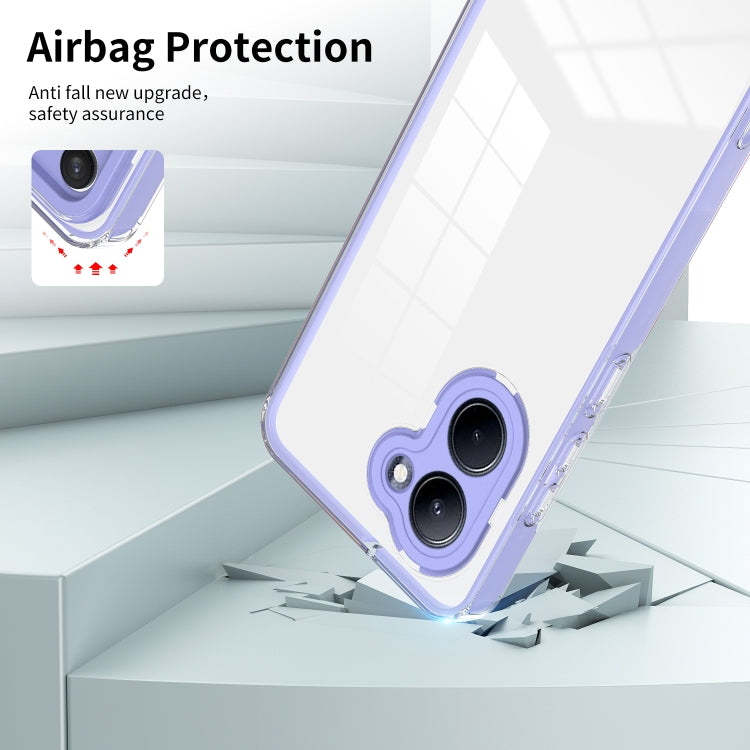 For Realme C33 3 in 1 Clear TPU Color PC Frame Phone Case