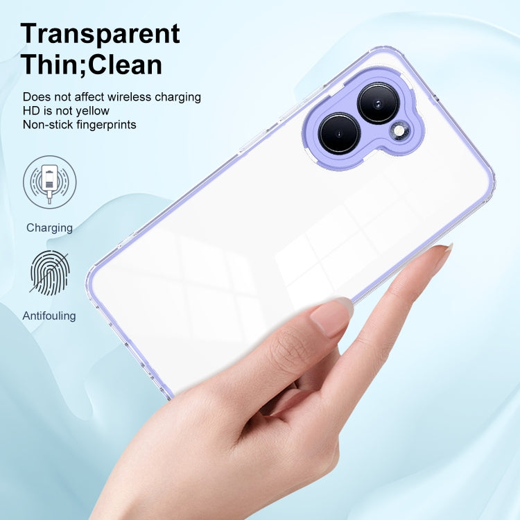 For Realme C33 3 in 1 Clear TPU Color PC Frame Phone Case