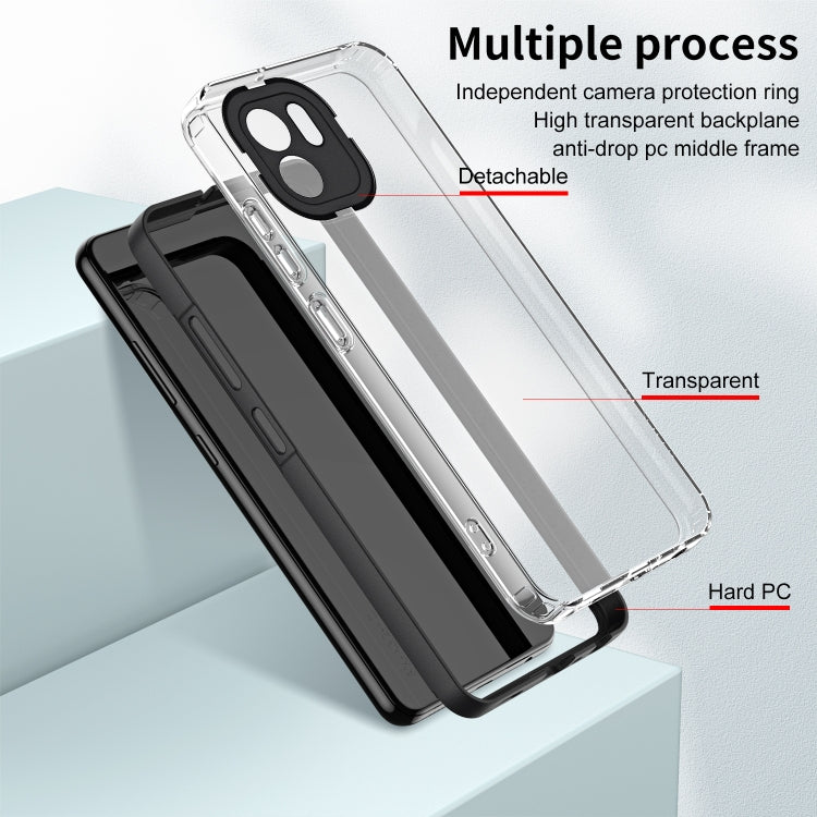 For Xiaomi Redmi A1 3 in 1 Clear TPU Color PC Frame Phone Case