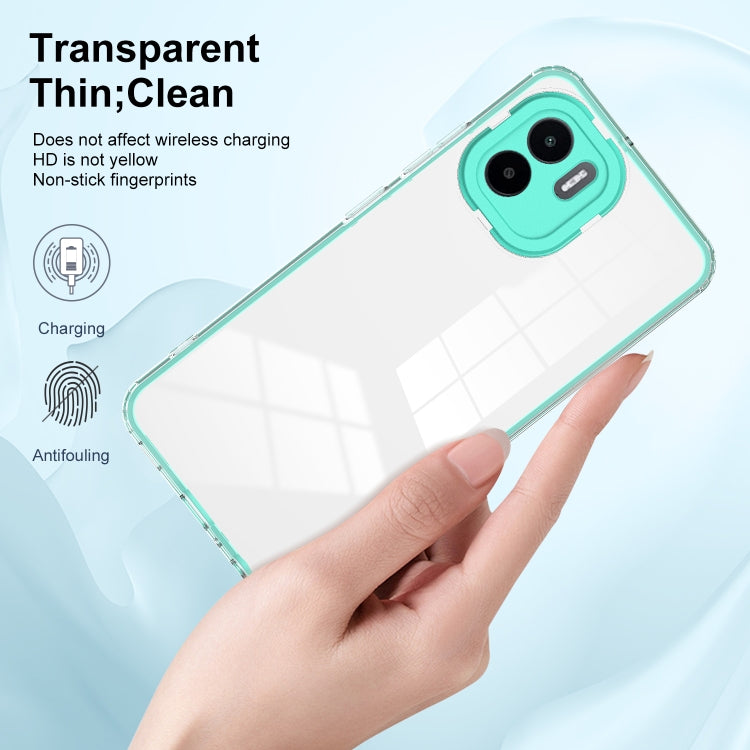 For Xiaomi Redmi A1 3 in 1 Clear TPU Color PC Frame Phone Case