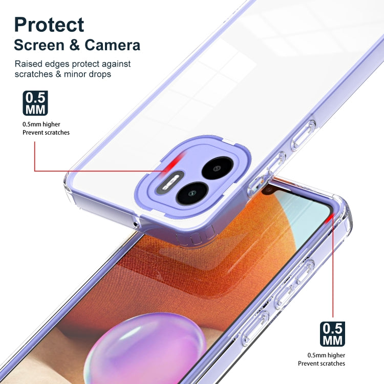 For Xiaomi Redmi A1 3 in 1 Clear TPU Color PC Frame Phone Case