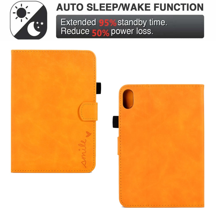 For iPad 10th Gen 10.9 2022 Embossed Smile Flip Tablet Leather Smart Case