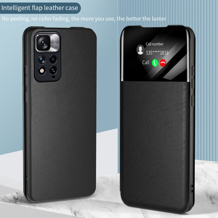 For Xiaomi Redmi Note 11S / Note 11 2022 Attraction Flip Holder Leather Phone Case