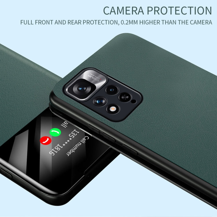 For Xiaomi Redmi Note 11S / Note 11 2022 Attraction Flip Holder Leather Phone Case