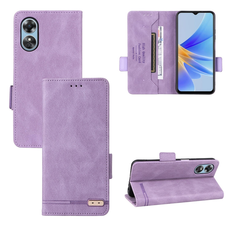 For OPPO A17 Magnetic Clasp Leather Phone Case