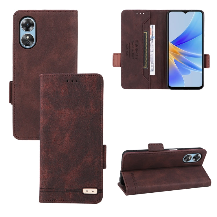 For OPPO A17 Magnetic Clasp Leather Phone Case