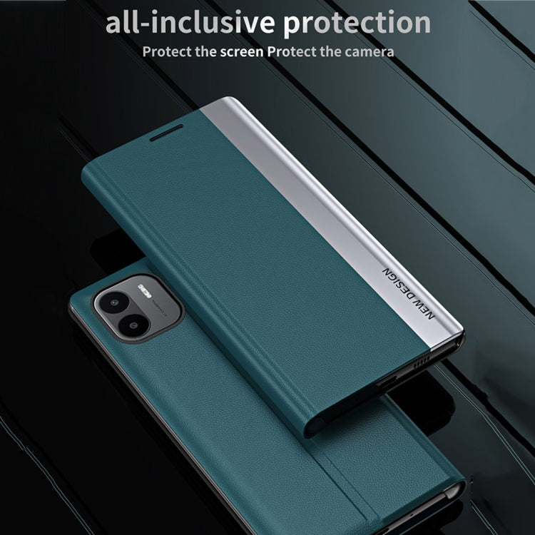 For Xiaomi Redmi A1 Side Electroplated Magnetic Leather Phone Case