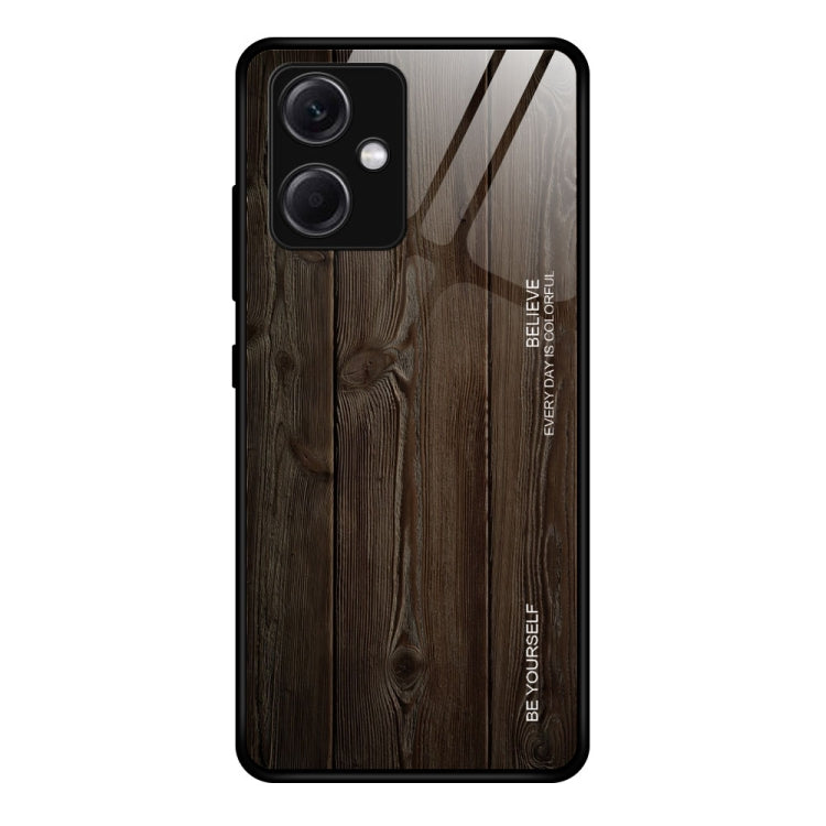 For Xiaomi Redmi Note 12 China Wood Grain Glass TPU Phone Case