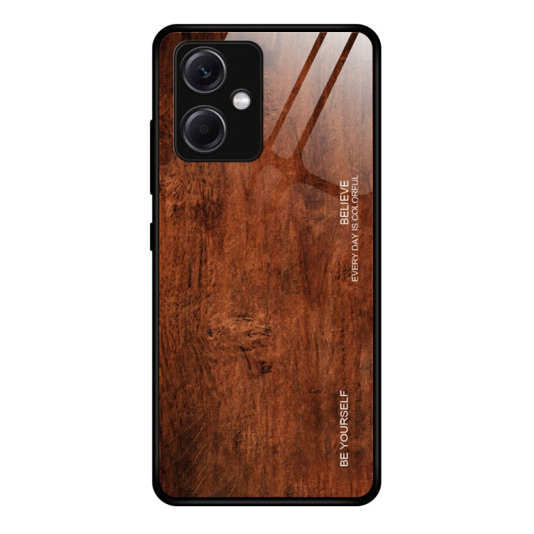 For Xiaomi Redmi Note 12 China Wood Grain Glass TPU Phone Case