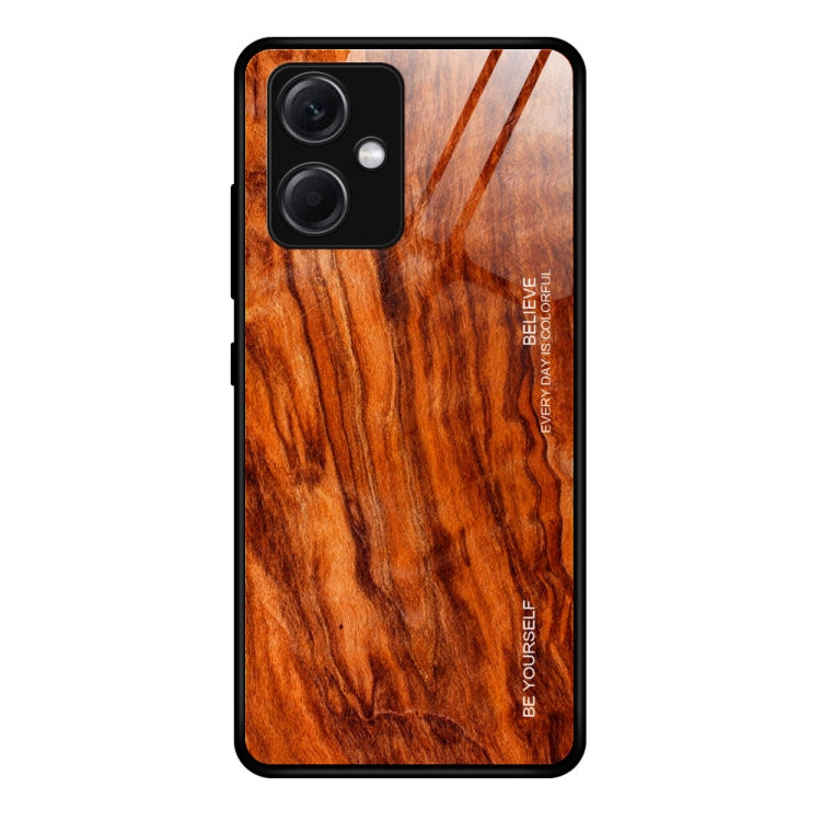 For Xiaomi Redmi Note 12 China Wood Grain Glass TPU Phone Case