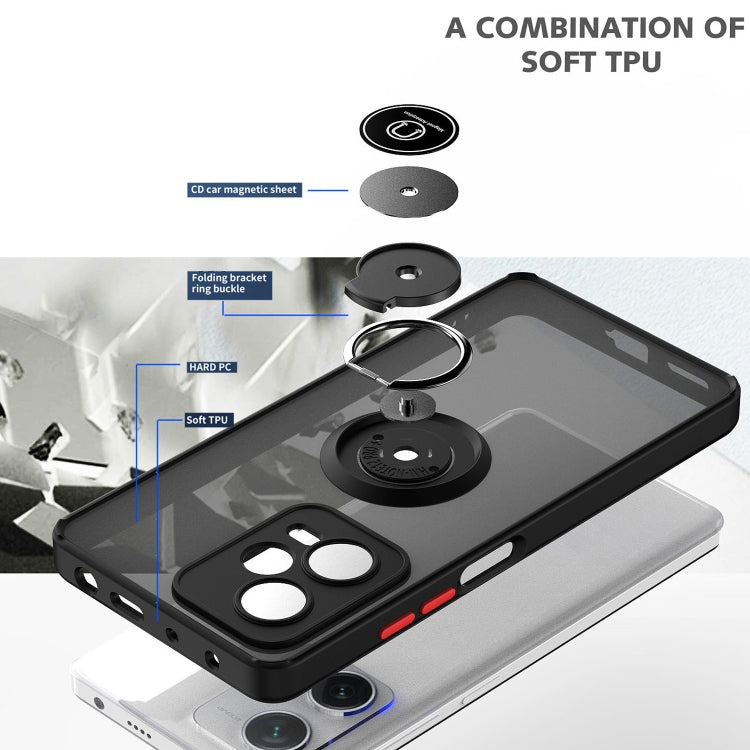 For Xiaomi Redmi Note 12 Pro+ China Q Shadow 1 Series TPU + PC Ring Holder Phone Case