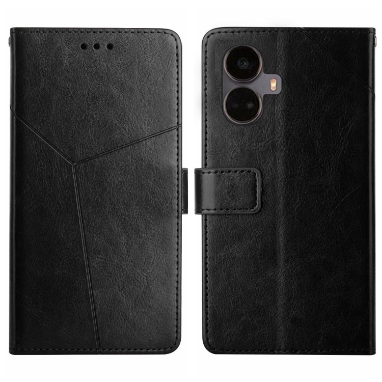 For Realme 10 Pro+ HT01 Y-shaped Pattern Flip Leather Phone Case