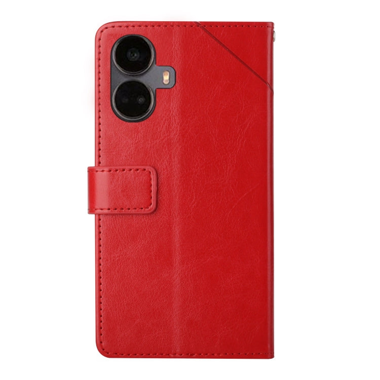 For Realme 10 Pro+ HT01 Y-shaped Pattern Flip Leather Phone Case