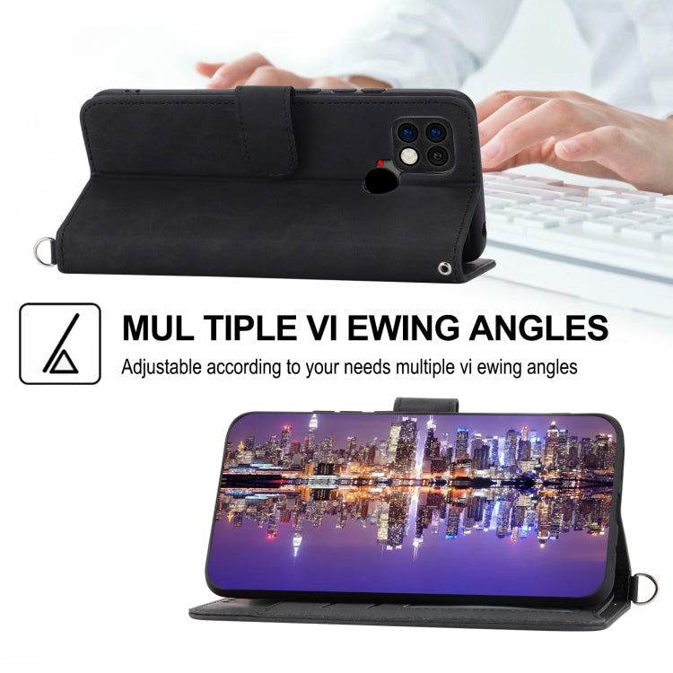 For Xiaomi Poco C40 Skin-feel Flowers Embossed Wallet Leather Phone Case