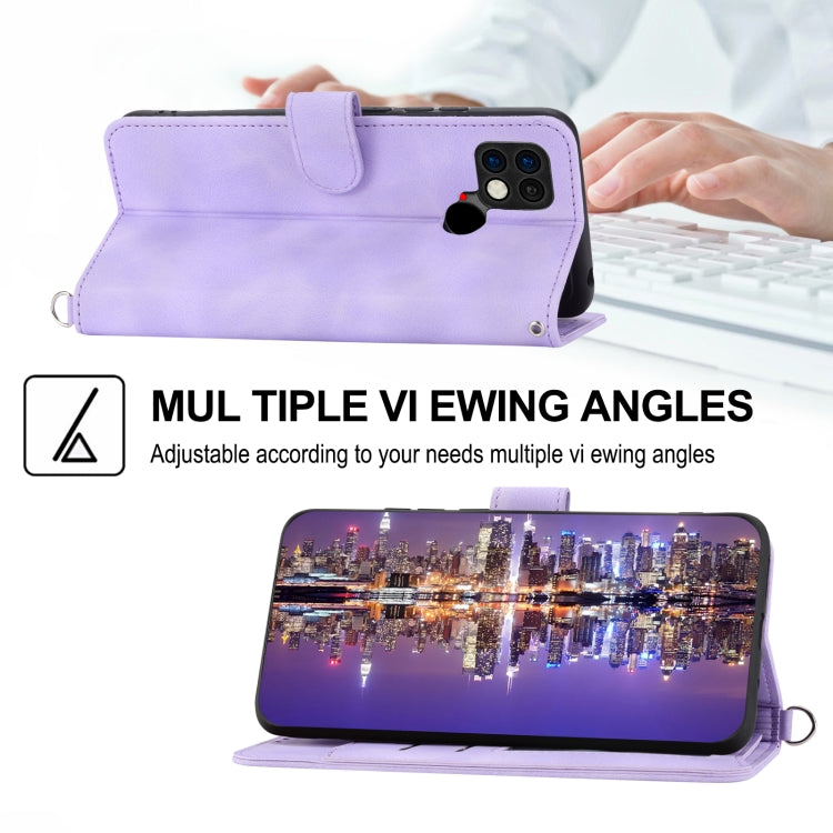 For Xiaomi Poco C40 Skin-feel Flowers Embossed Wallet Leather Phone Case