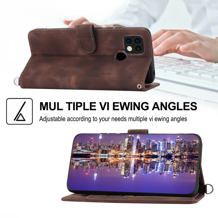 For Xiaomi Poco C40 Skin-feel Flowers Embossed Wallet Leather Phone Case