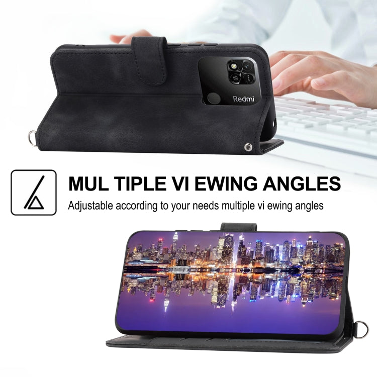 For Xiaomi Redmi 10A Skin-feel Flowers Embossed Wallet Leather Phone Case