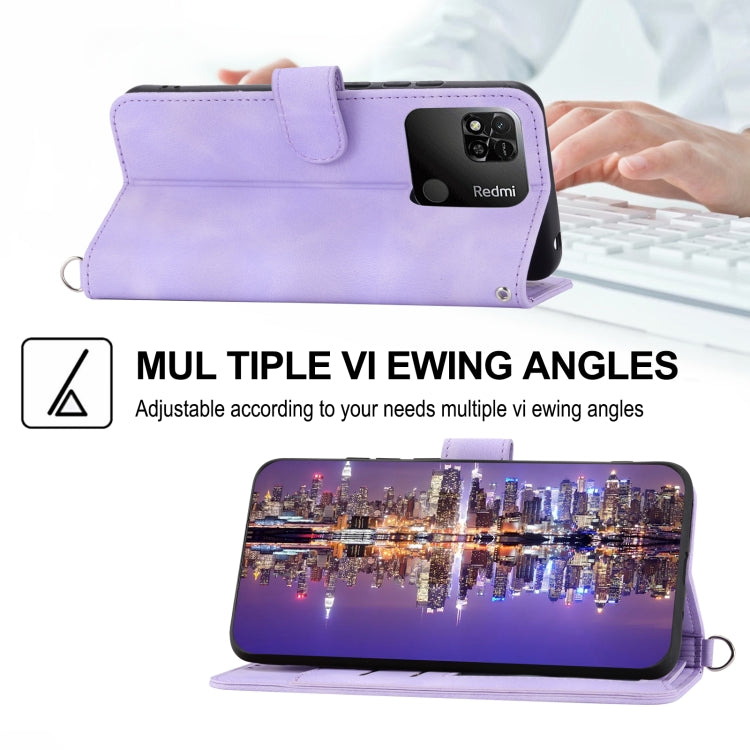 For Xiaomi Redmi 10A Skin-feel Flowers Embossed Wallet Leather Phone Case