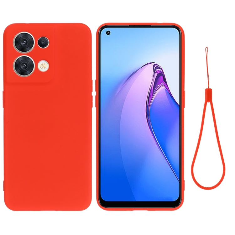 For OPPO Reno8 5G Solid Color Liquid Silicone Dropproof Full Coverage Protective Case