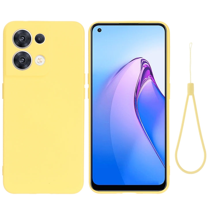 For OPPO Reno8 5G Solid Color Liquid Silicone Dropproof Full Coverage Protective Case