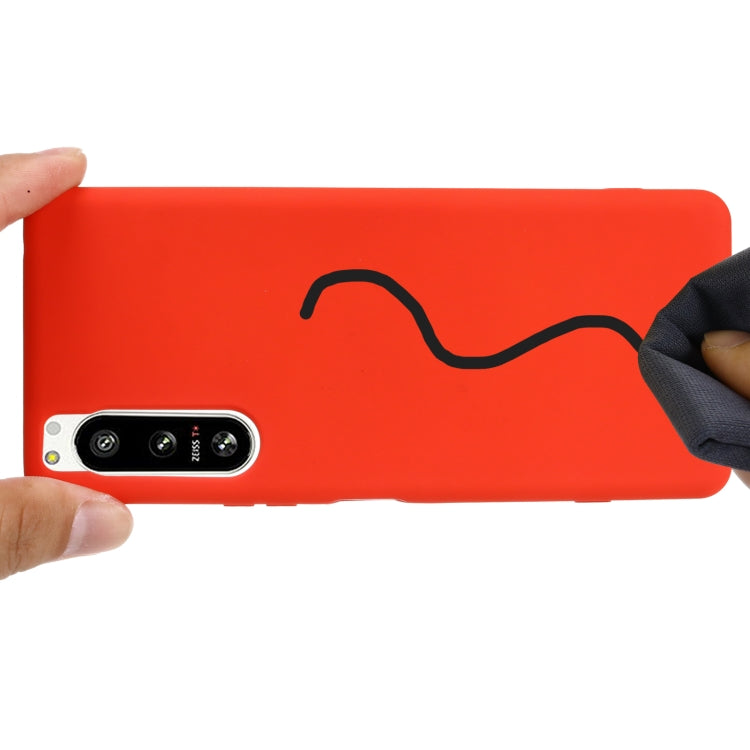 For Sony Xperia 5 IV Solid Color Liquid Silicone Dropproof Full Coverage Protective Case