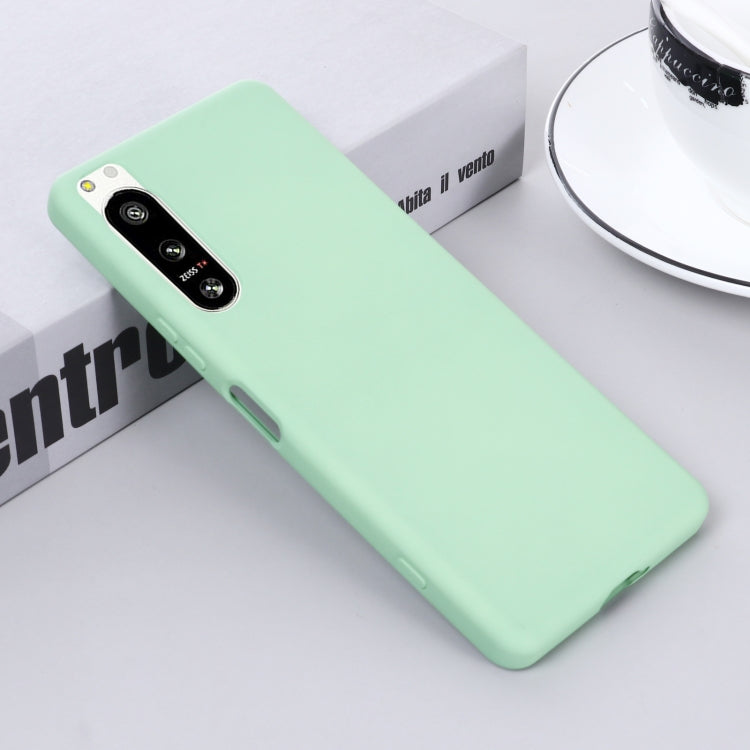For Sony Xperia 5 IV Solid Color Liquid Silicone Dropproof Full Coverage Protective Case