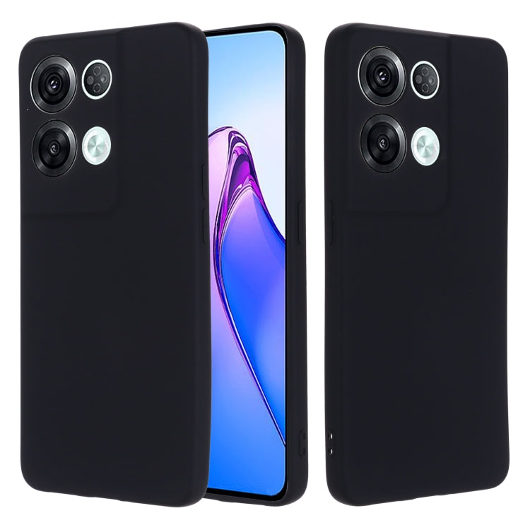 For OPPO Reno8 Pro 5G Global Pure Color Liquid Silicone Shockproof Phone Case