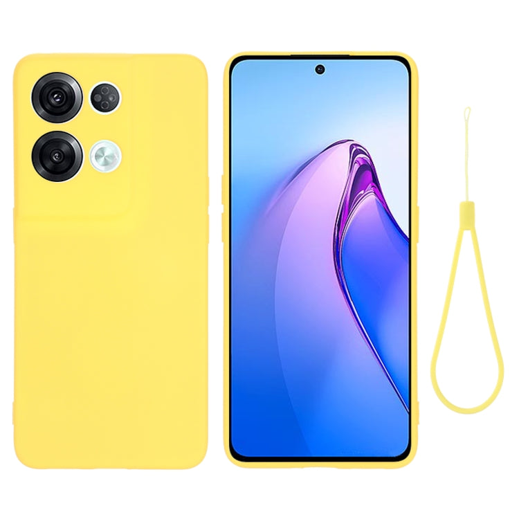 For OPPO Reno8 Pro 5G Global Pure Color Liquid Silicone Shockproof Phone Case
