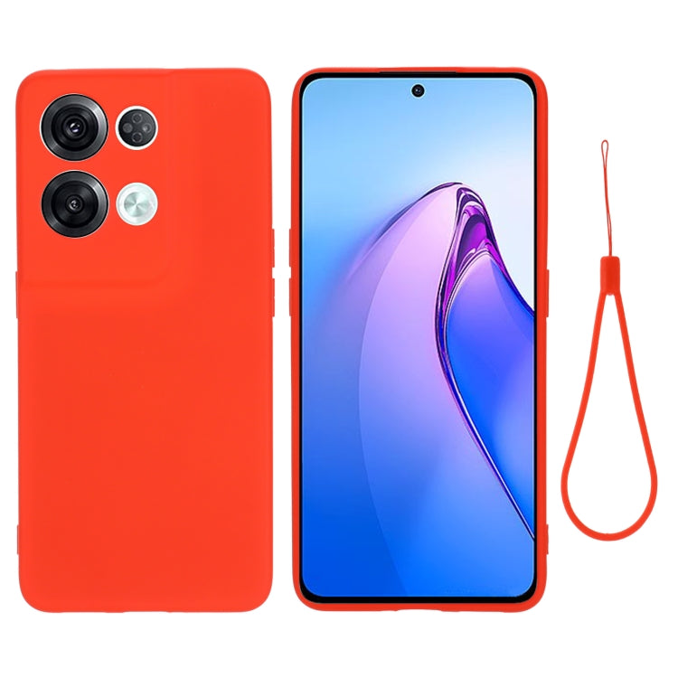 For OPPO Reno8 Pro 5G Global Pure Color Liquid Silicone Shockproof Phone Case