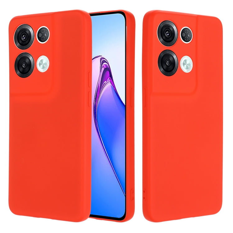 For OPPO Reno8 Pro 5G Global Pure Color Liquid Silicone Shockproof Phone Case
