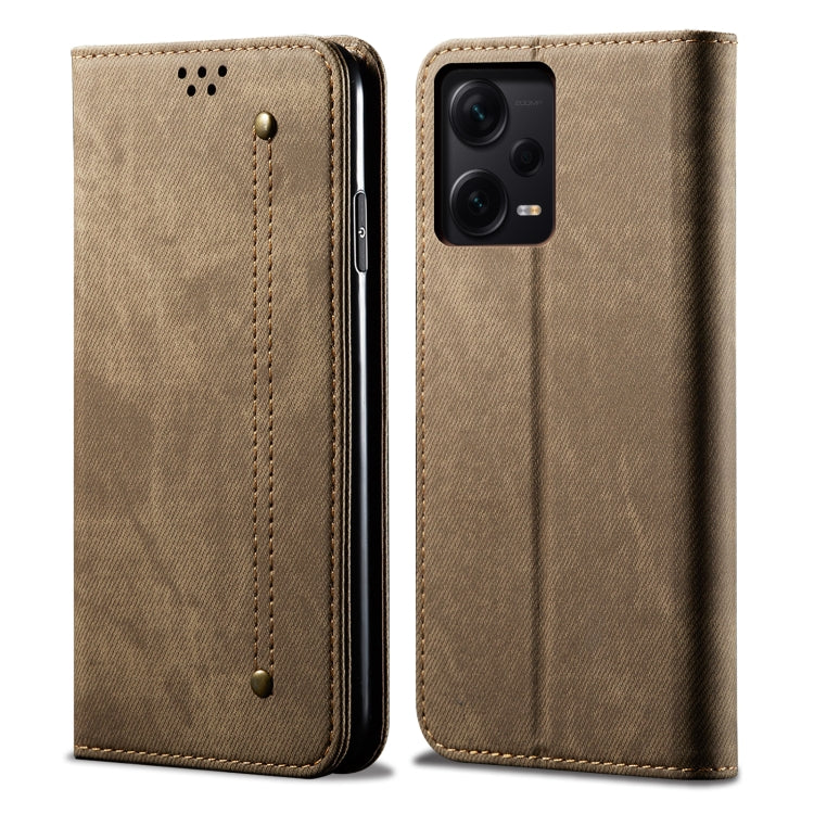 For Xiaomi Redmi Note 12 Pro+ China Denim Texture Leather Phone Case