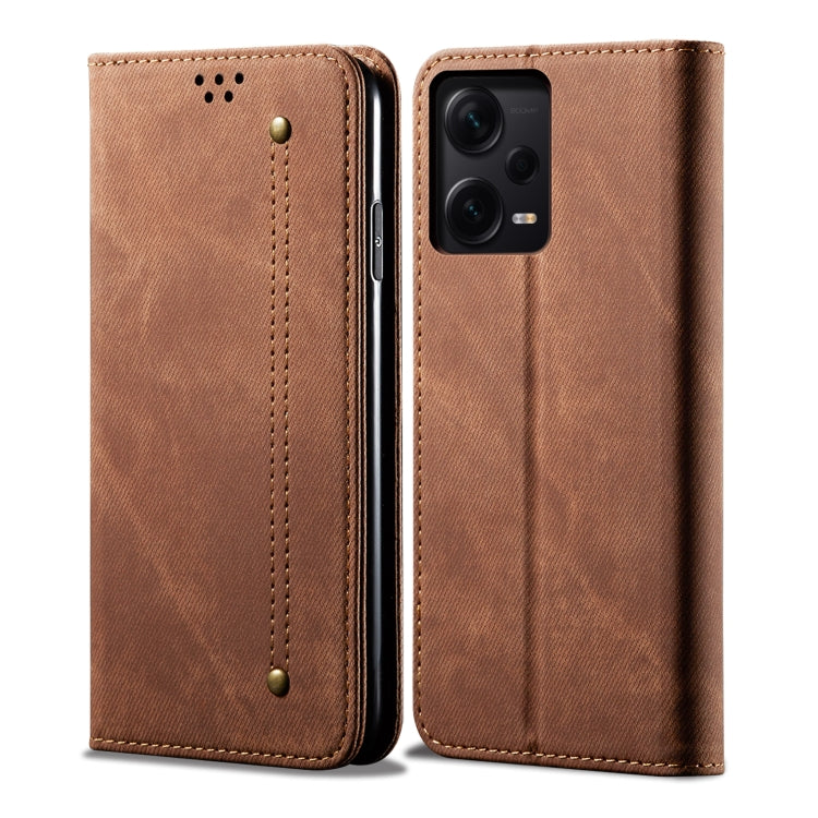 For Xiaomi Redmi Note 12 Pro+ China Denim Texture Leather Phone Case