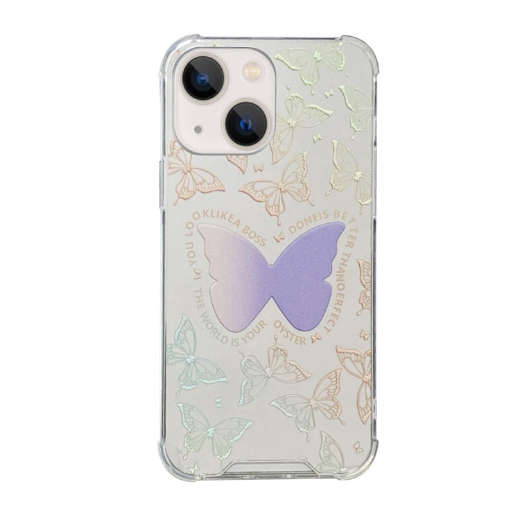 For iPhone 14 Plus Color Painted Mirror Phone Case