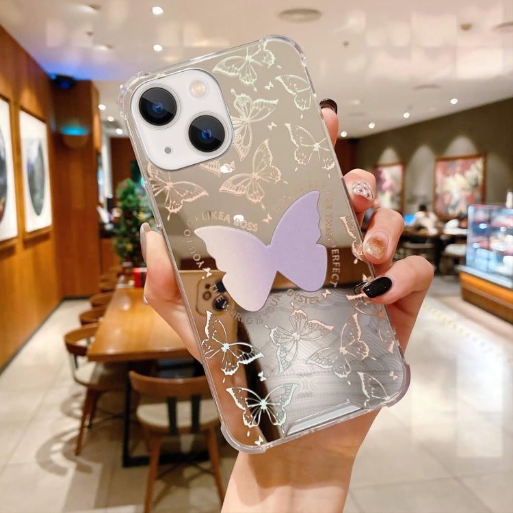 For iPhone 14 Plus Color Painted Mirror Phone Case